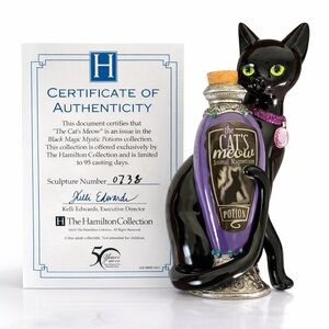 “The Cat’s Meow Black Magic Potion” ~ The Hamilton Collection NWB 🐈‍⬛